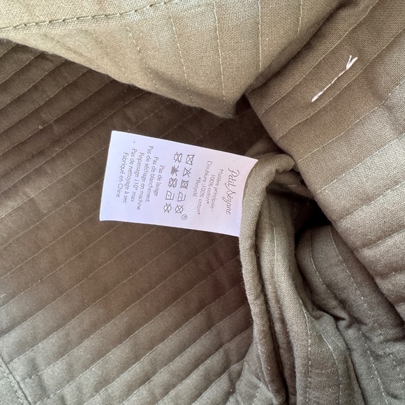 new Petit Sézane limited edition soft quilted tote bag olive green plaid floral - Picture 4 of 4